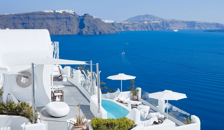 Most luxurious hotels in the Greek Islands of Mykonos & Santorini